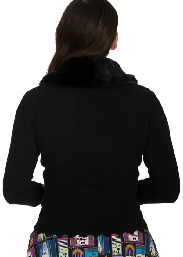 Banned Window Cat 40's Cardigan Black