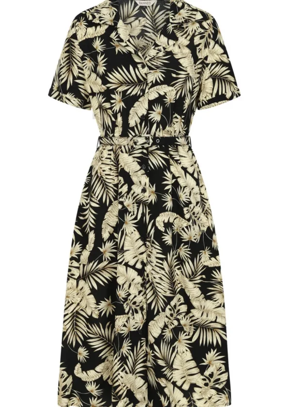 Banned Yvette Tiki 40's Dress Black