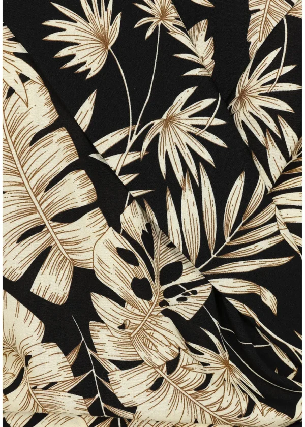 Banned Yvette Tiki Wrap 40's Blouse Black