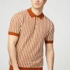 Ben Sherman Argyle Cable Polo Orange White