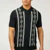 Ben Sherman Argyle Jacquard Polo Black