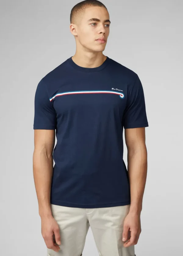 Ben Sherman Core Stripe T-Shirt Dark Navy
