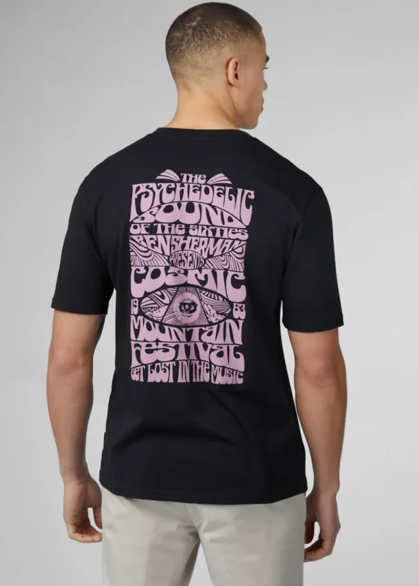 Ben Sherman Festival Poster T-Shirt Black