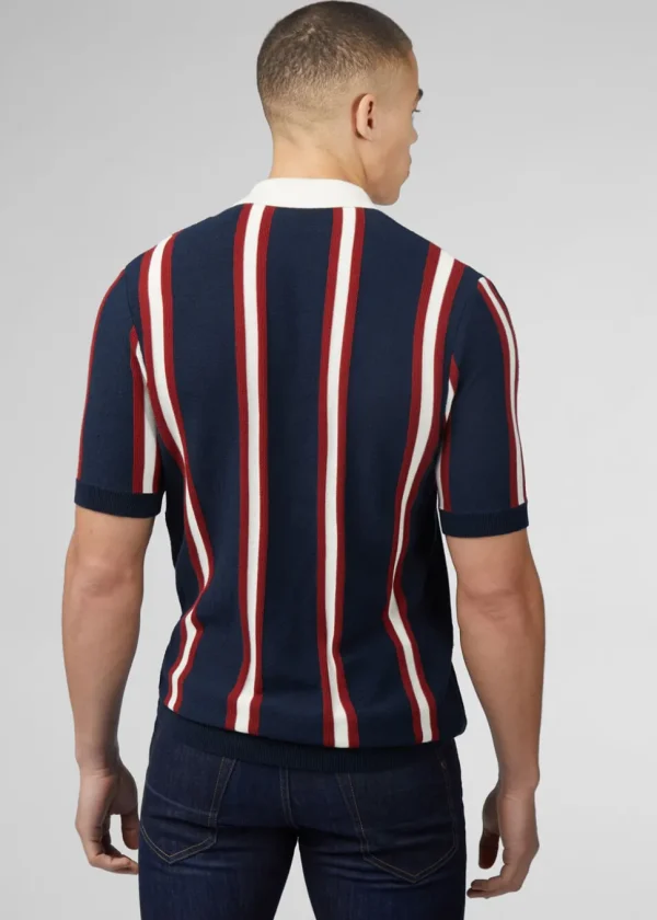 Ben Sherman Mod Knitted Rugby Polo Dark Navy