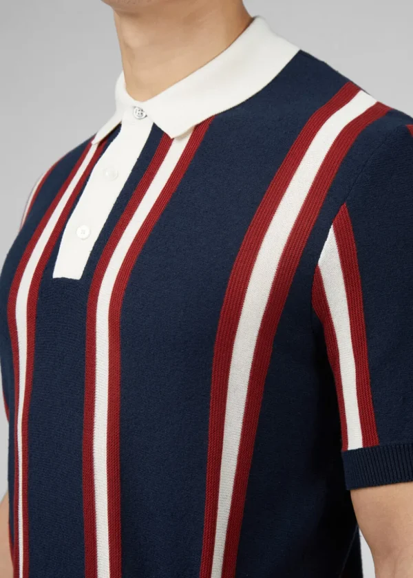 Ben Sherman Mod Knitted Rugby Polo Dark Navy