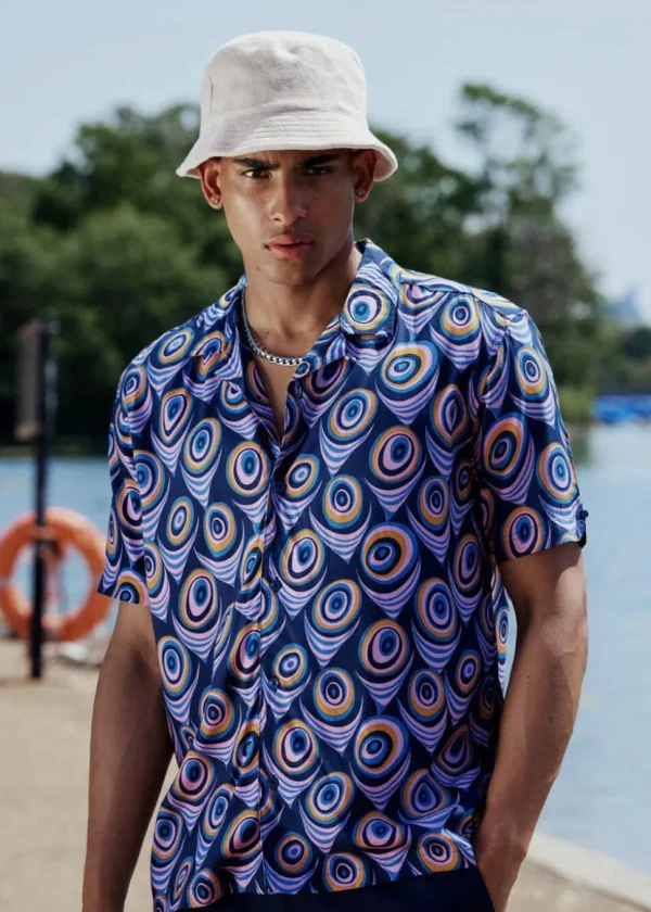Ben Sherman Psychadelic Shirt in Violet