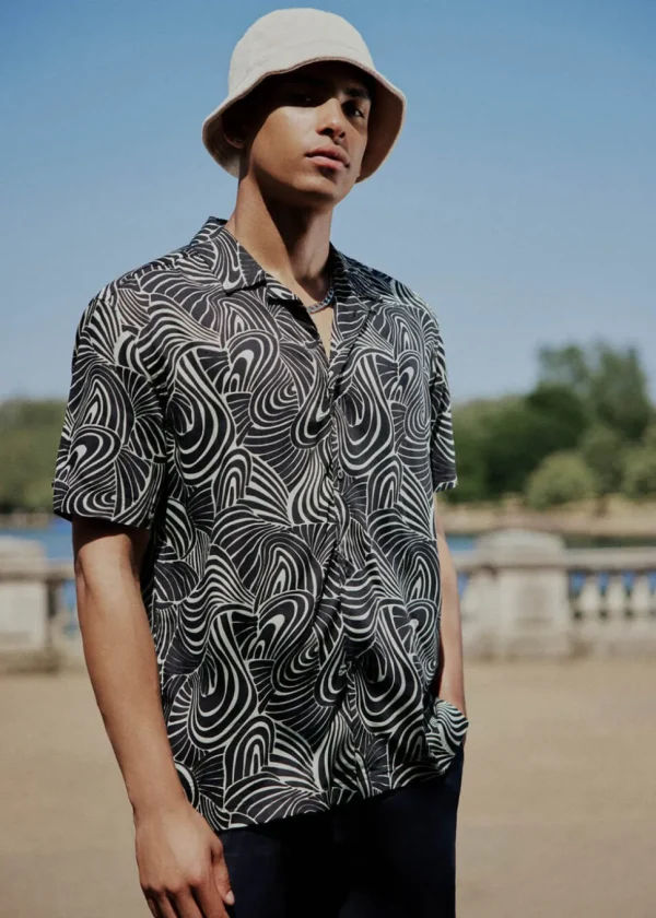 Ben Sherman Psychadelic Swirl Mint Shirt
