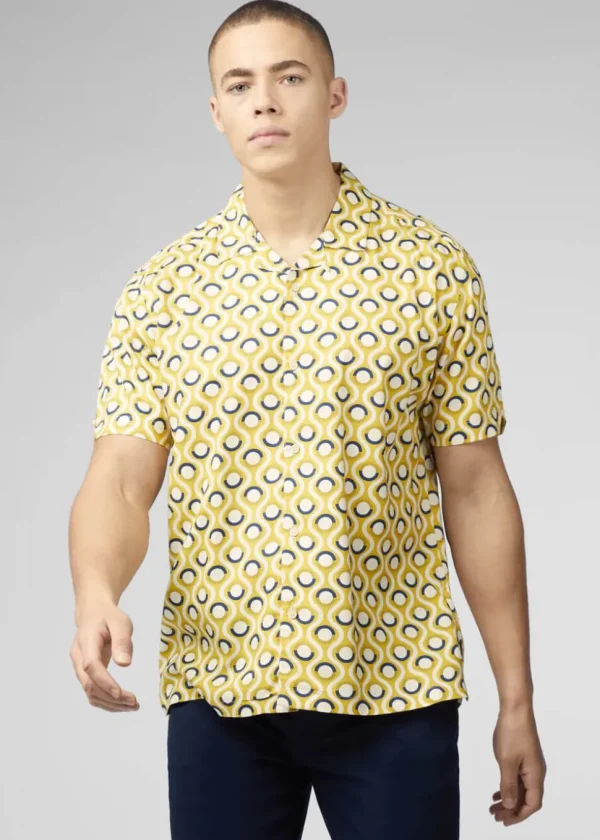 Ben Sherman Retro Geo Shirt Sunflower Yellow