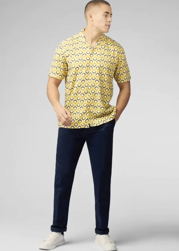 Ben Sherman Retro Geo Shirt Sunflower Yellow