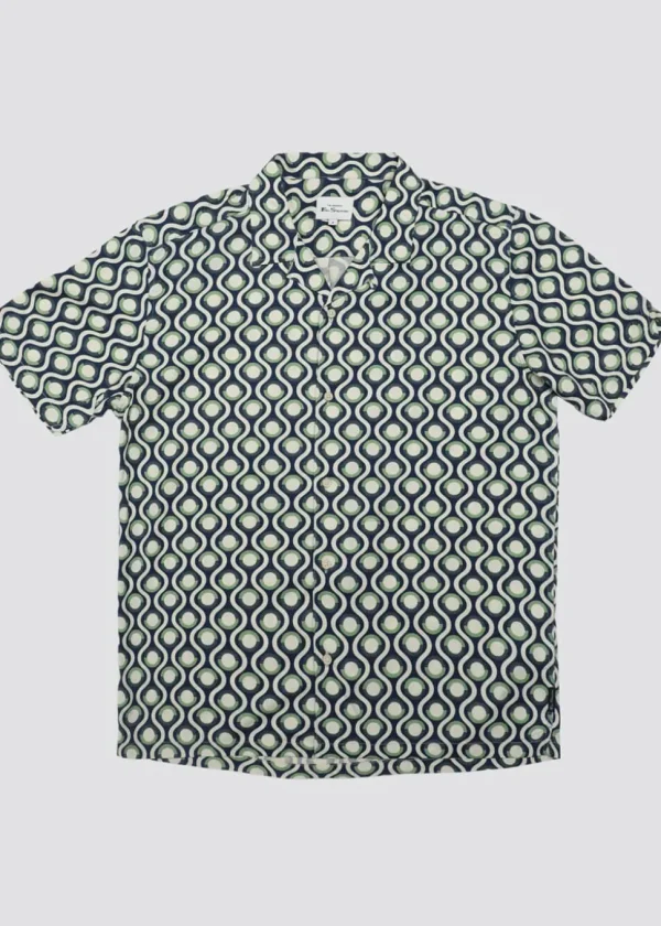 Ben Sherman Retro Geo Shirt Grass Green