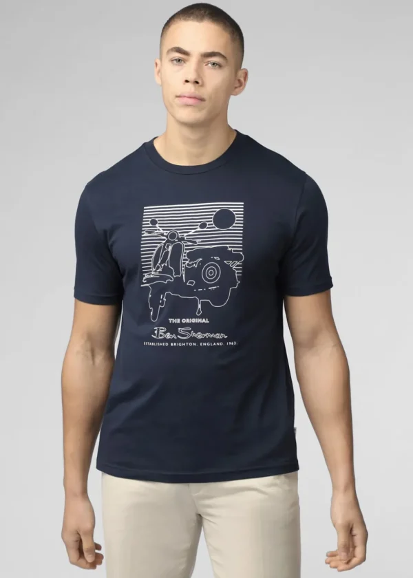 Ben Sherman Summer Scooter T-Shirt Dark Navy