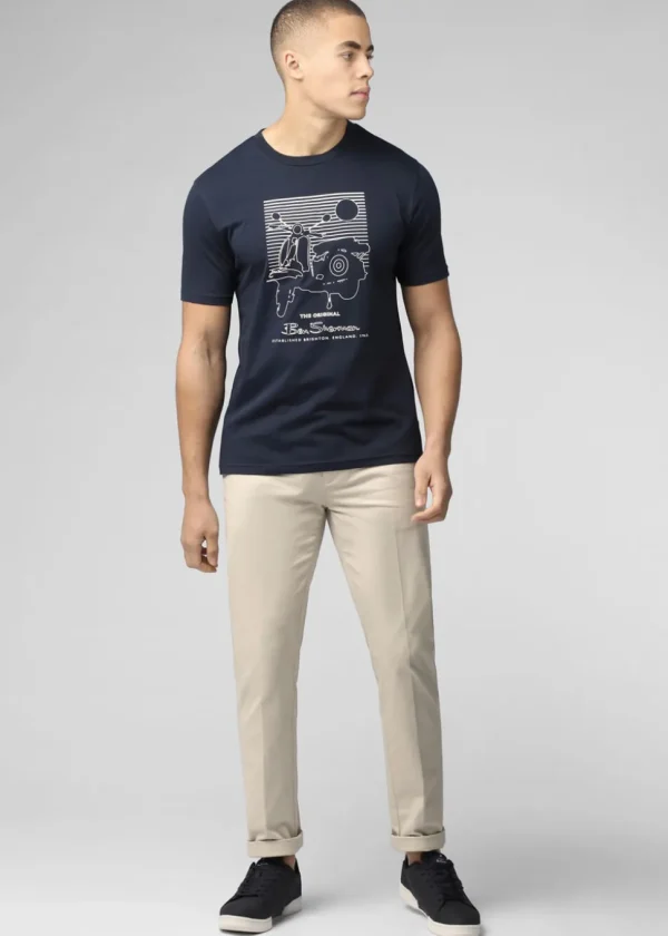 Ben Sherman Summer Scooter T-Shirt Dark Navy