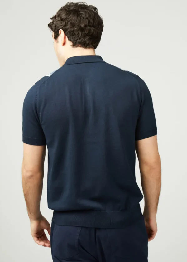 Ben Sherman Vertical Stripe Polo Navy Blue