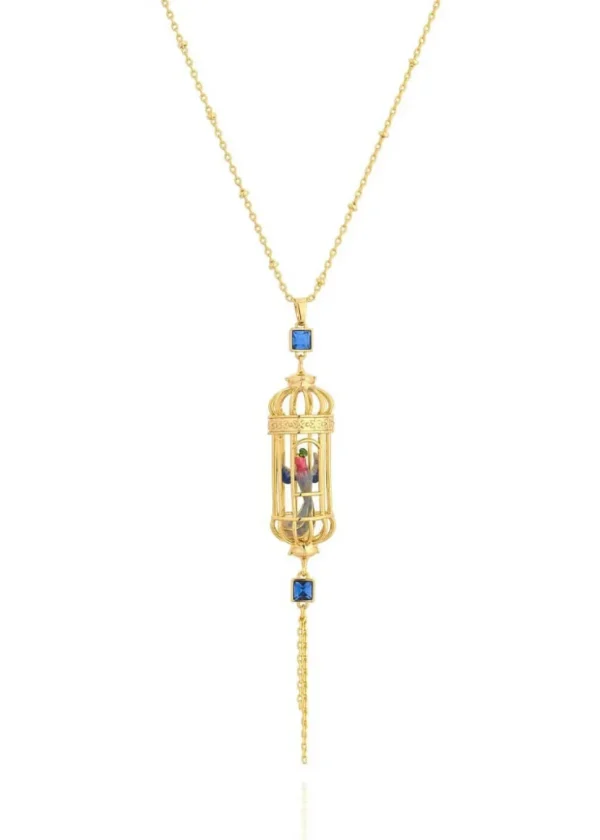 Bill Skinner Bird Cage Drop Necklace