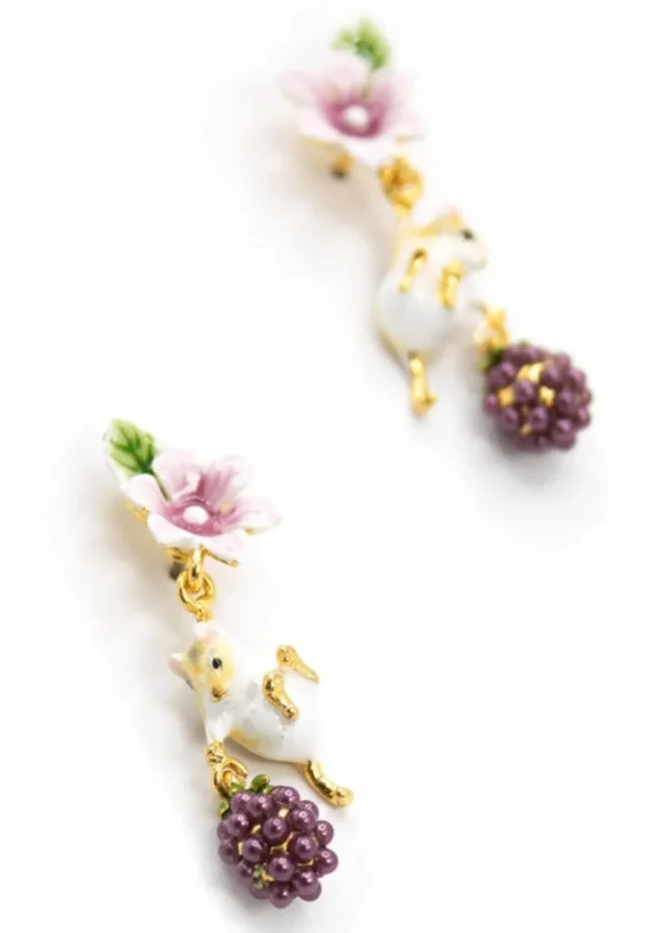 Bill Skinner Blackberry & Mouse Drop Earrings