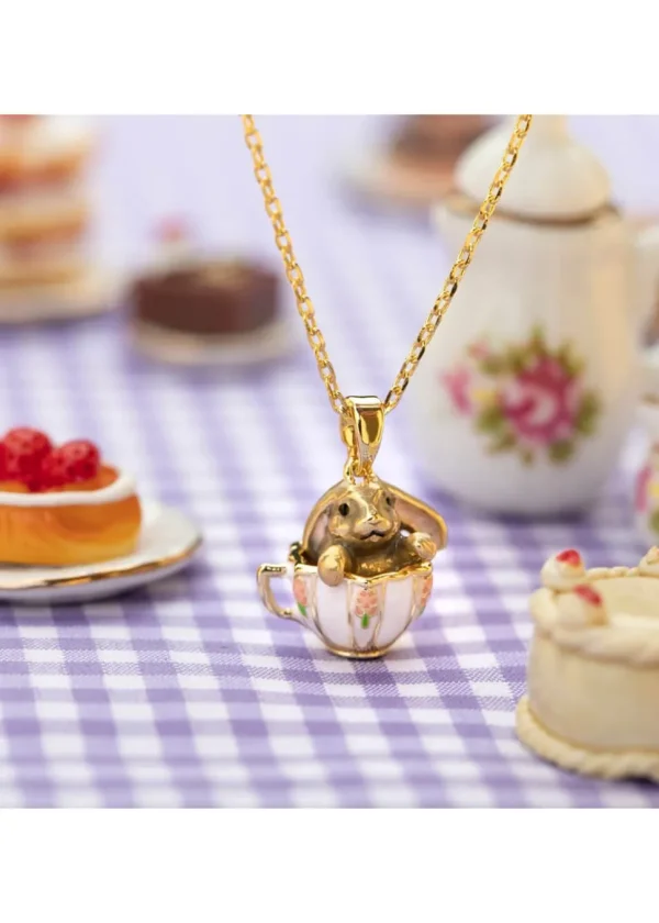 Bill Skinner Bunny in A Tea Cup Necklace