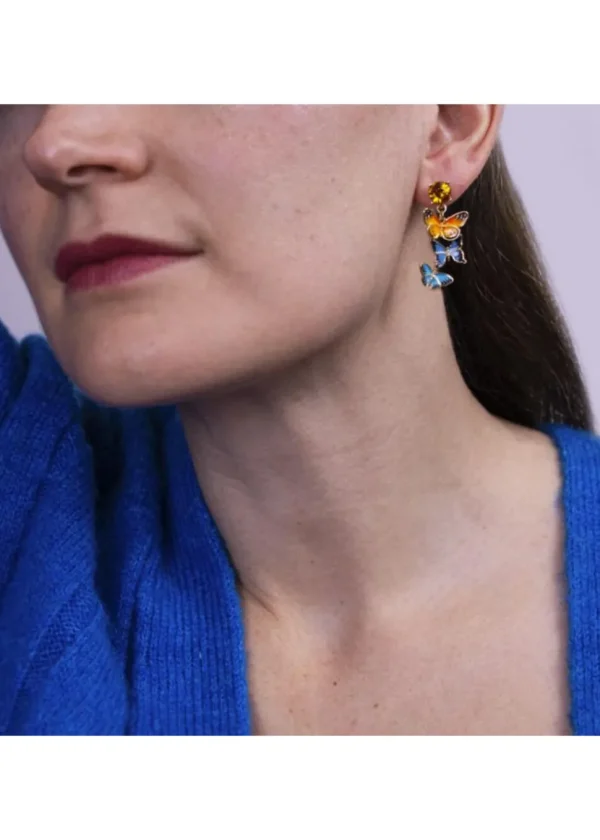 Bill Skinner Butterfly Drop Earrings