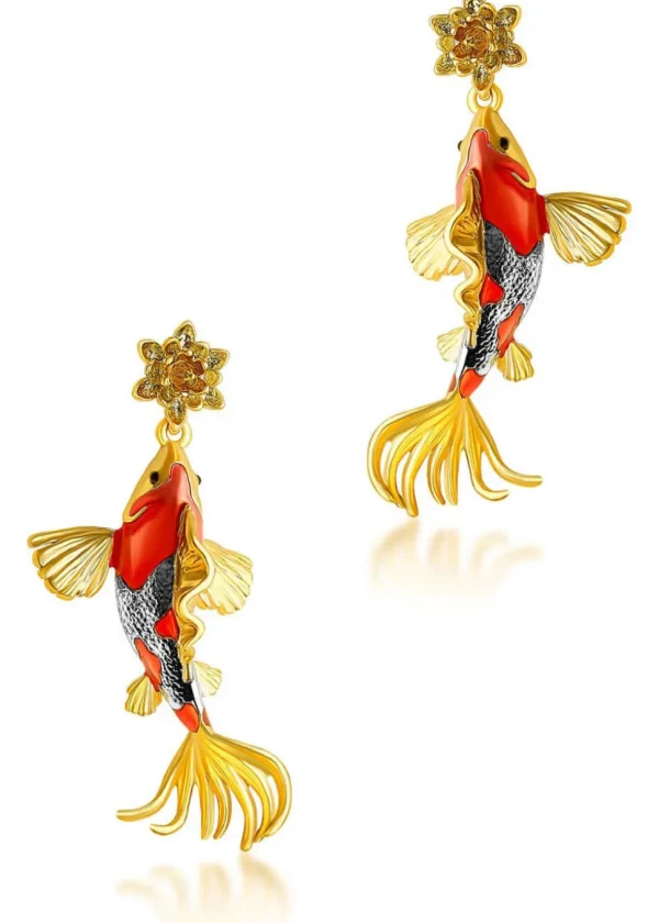 Bill Skinner Koi Carp Drop Earrings