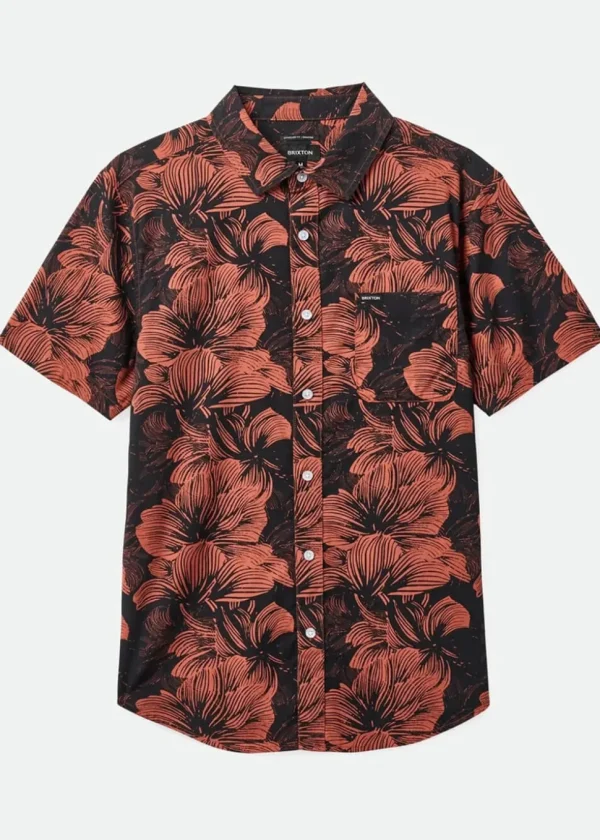 Brixton Men Charter Floral Print Shirt Black
