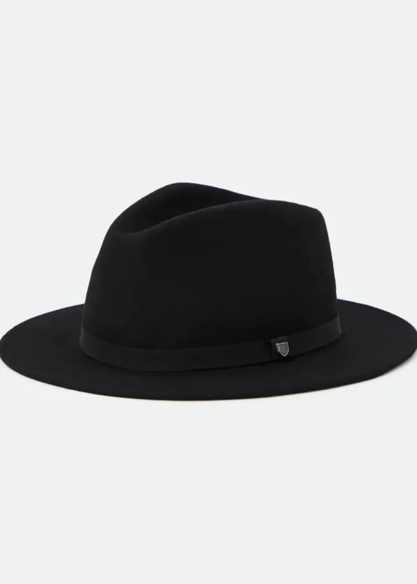 Brixton Messer Packable Fedora Hat Black