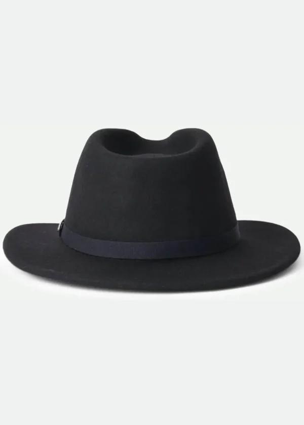 Brixton Messer Packable Fedora Hat Black