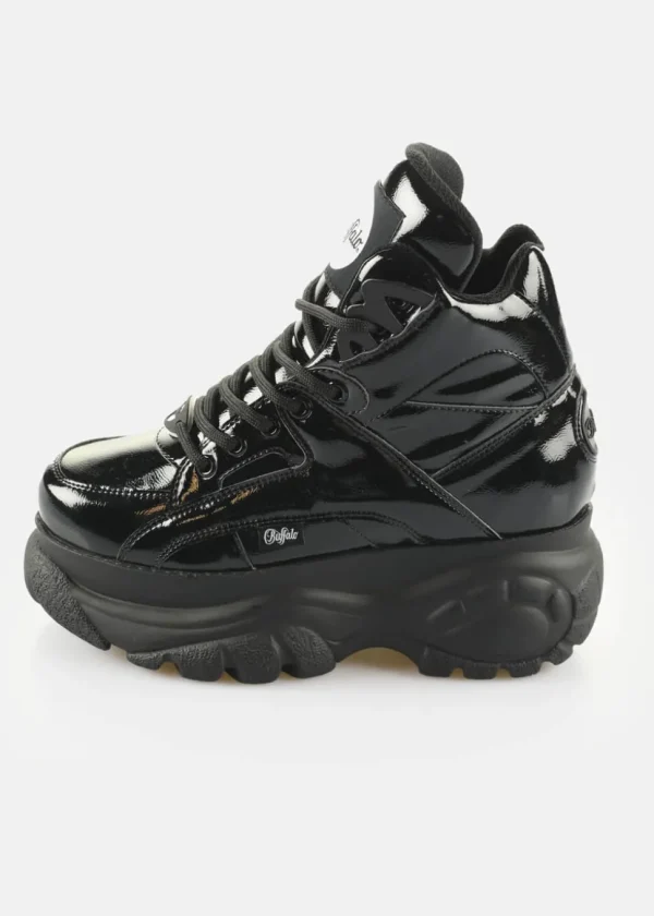 Buffalo London 1340-14 2.0 Patent Vegan Platform Sneakers in Black