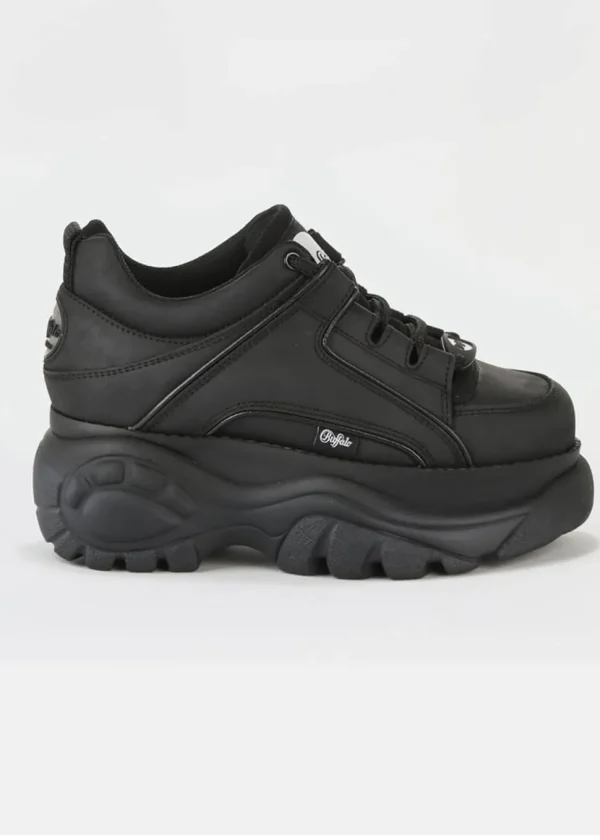 Buffalo London Classic Low Leather Platform Sneakers Black