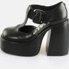 Buffalo London Heart Jane Platform Pumps Black