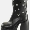 Buffalo London Heart Riv Platform Boots Black