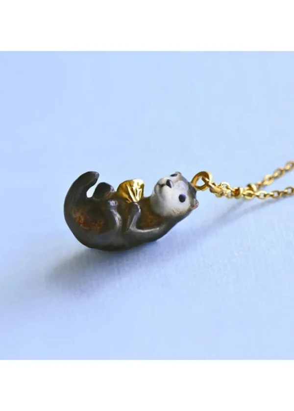 Camp Hollow River Otter Necklace Brown