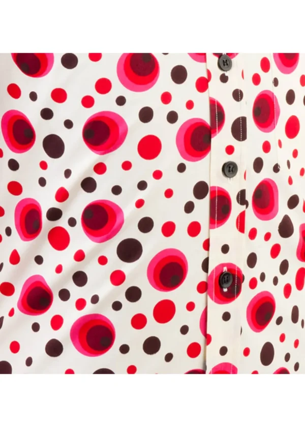 Chenaski Men's Dots & Spots 70's Shirt Red