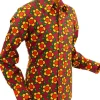Chenaski Mens Flowergrid 70's Shirt Brown