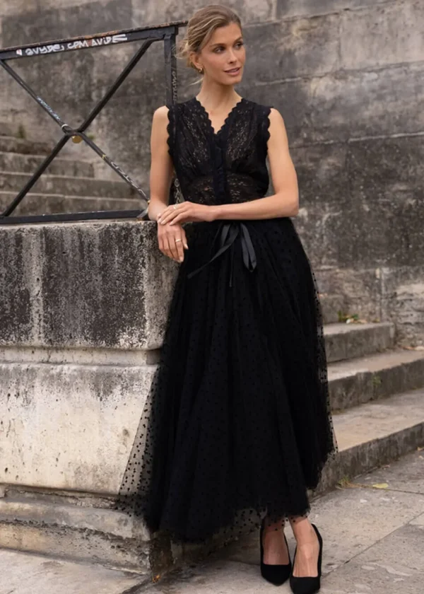 Choklate Paris Heart 50's Tulle Skirt Black