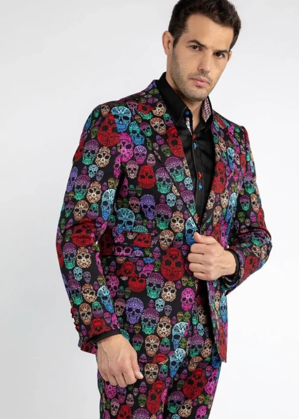 Claudio Lugli Mens Bright Skull Jacket Black