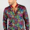 Claudio Lugli Mens Bright Skulls Shirt Black