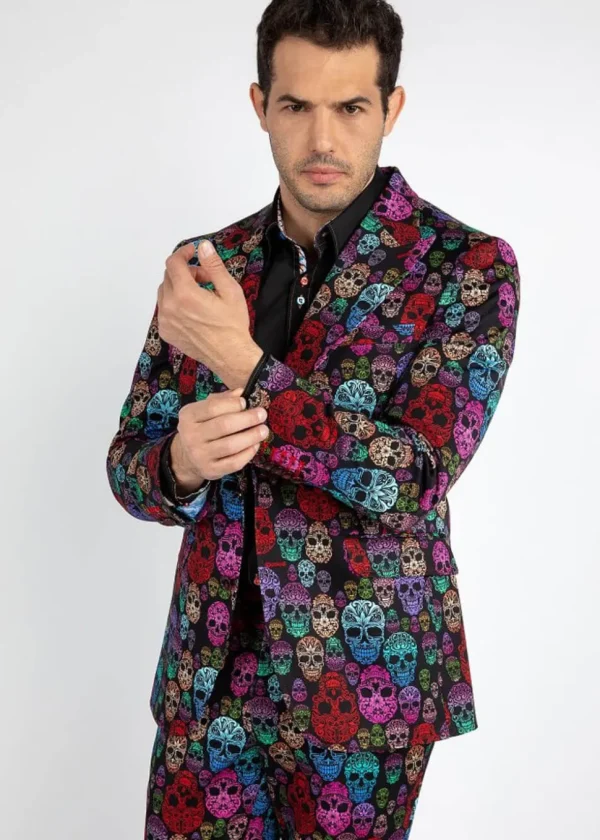 Claudio Lugli Mens Bright Skull Jacket Black