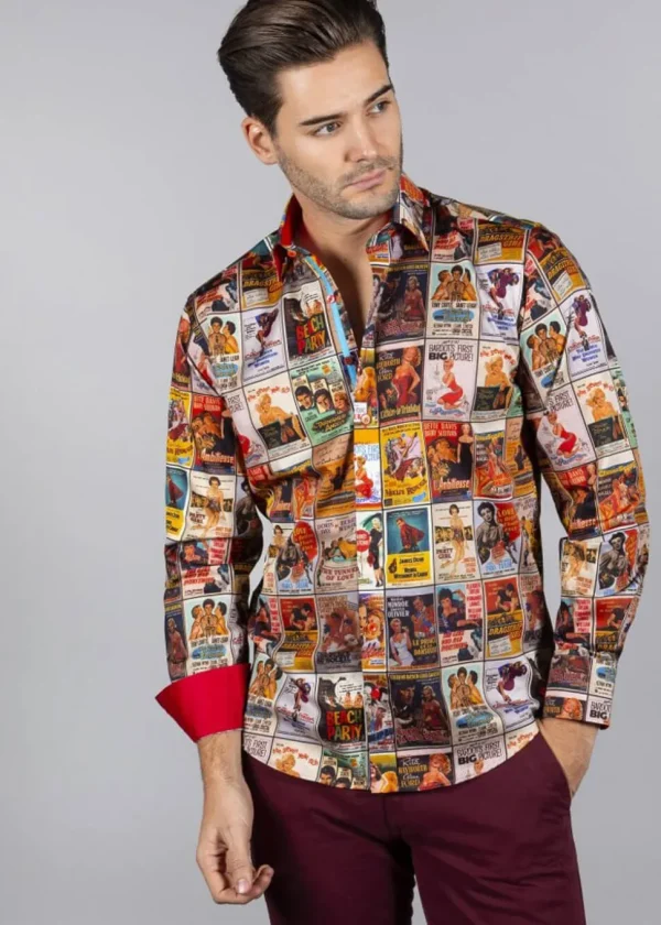 Claudio Lugli Mens Movie Posters Shirt Multi