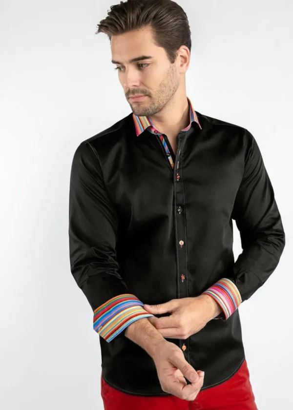 Claudio Lugli Mens Rainbow Touch Shirt Black