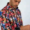 Claudio Lugli Mens Skulls & Roses Shirt Black