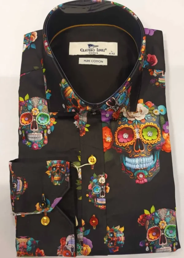 Claudio Lugli Mens Sugarskulls Shirt Black