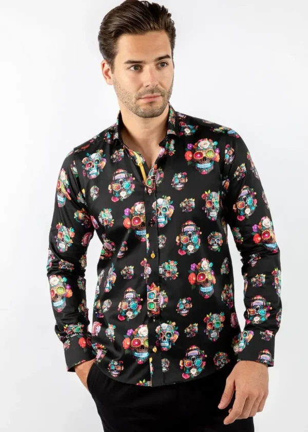 Claudio Lugli Mens Sugarskulls Shirt Black