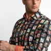 Claudio Lugli Mens Vintage Movie Reels Shirt Black
