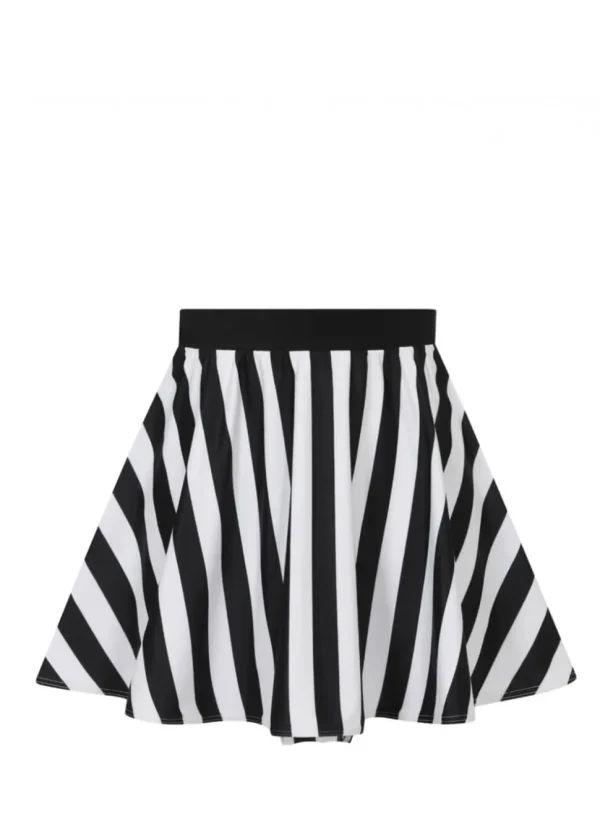 Collectif Beetle Stripe 60's Bikini Skirt with Pants Black White