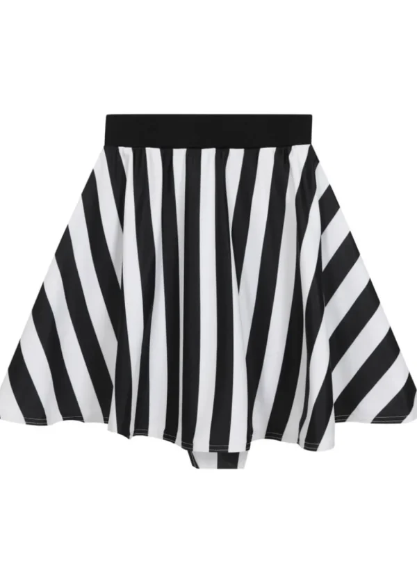 Collectif Beetle Stripe 60's Bikini Skirt with Pants Black White
