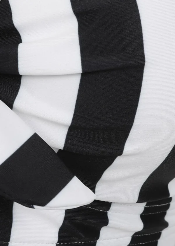 Collectif Beetle Stripe 60's Bikini Top Black White