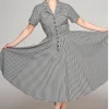 Collectif Caterina Gingham 50's Swing Dress Black White