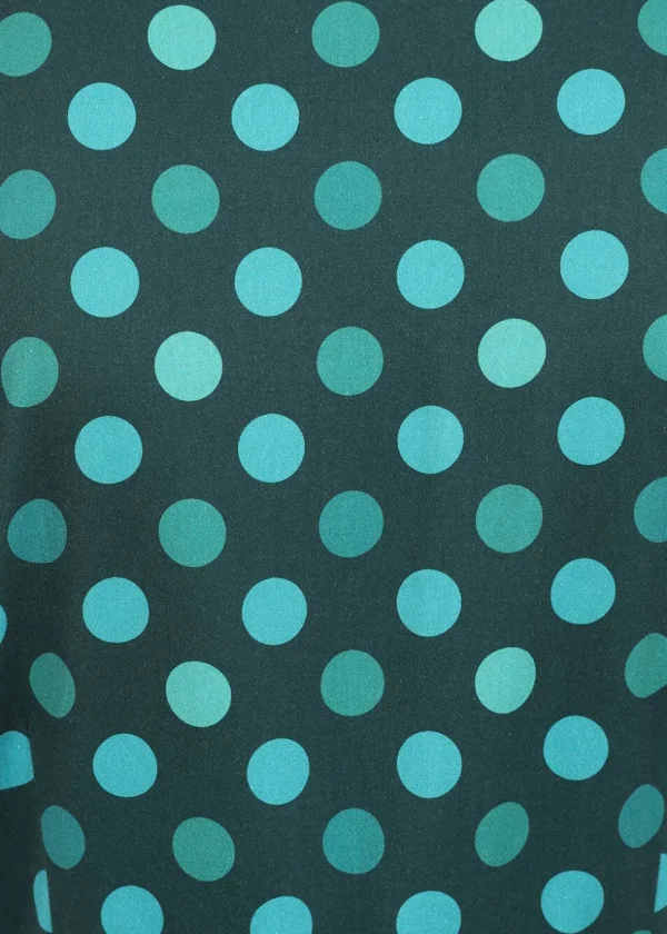Collectif Caterina Jewel Polka 50's Swing Dress Green