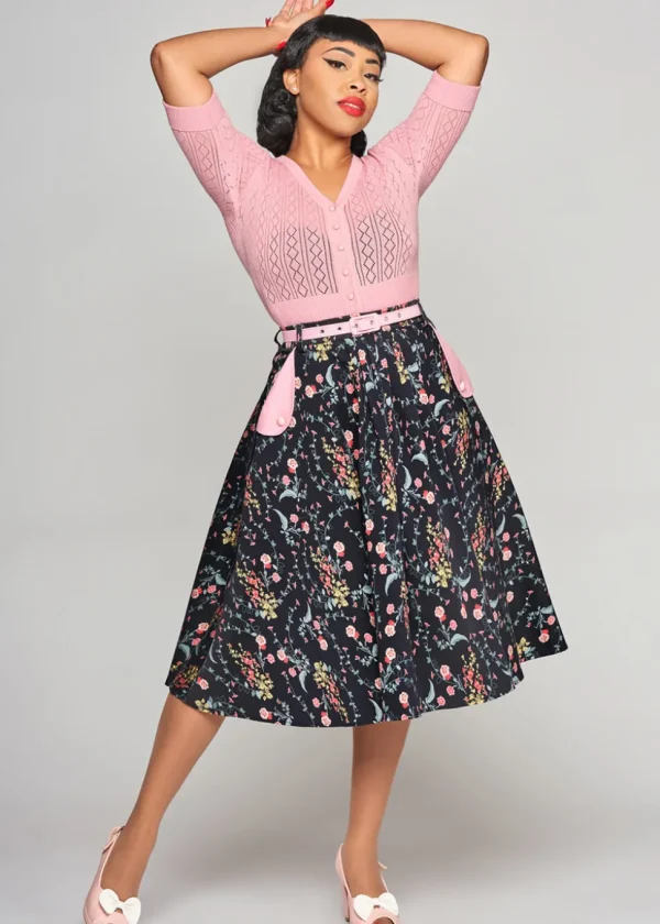 Collectif Dakota Hollyhocks Hooray 50's Swing Skirt Multi