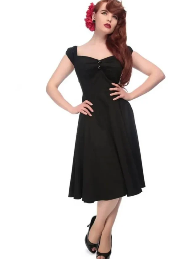 Collectif Dolores Classic 50's Swing Dress Black