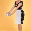 Collectif Dolores Polkadot 50's Pencil Dress Black